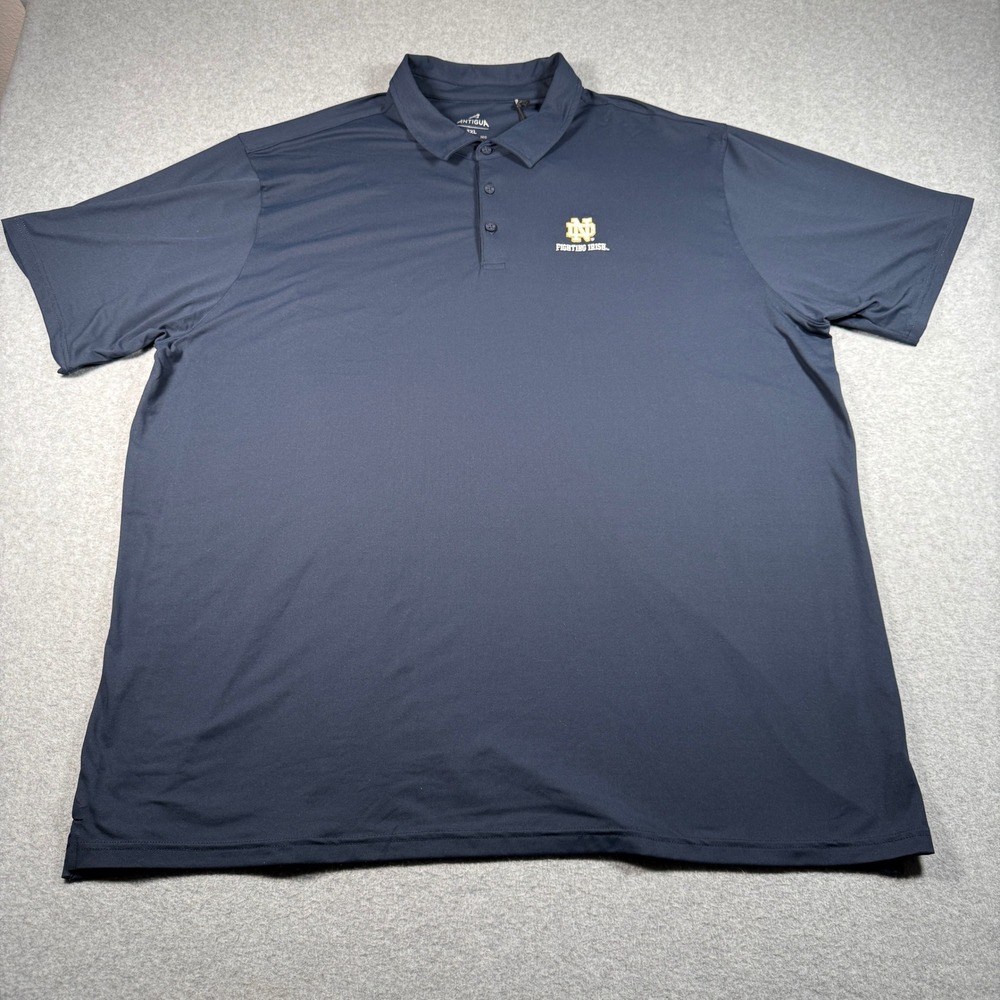 Antigua Notre Dame Fighting Irish Era Polo Shirt Mens 3XL Navy Blue 105615 NWT